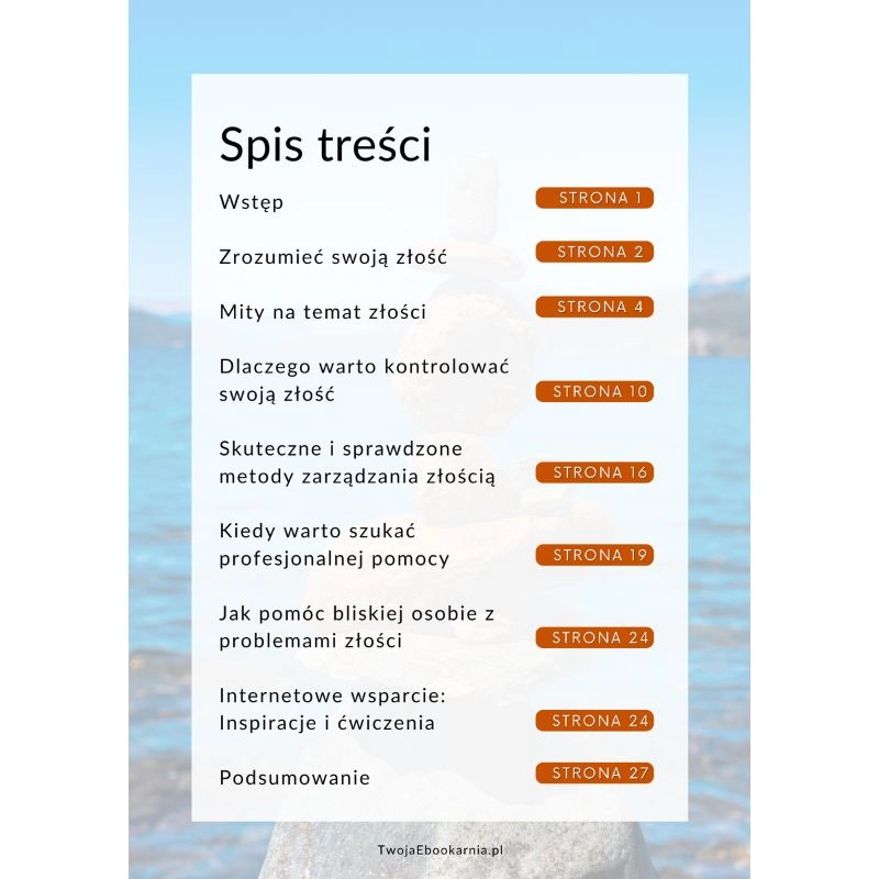 złość pod kontrolą książka mobi pdf spis treści