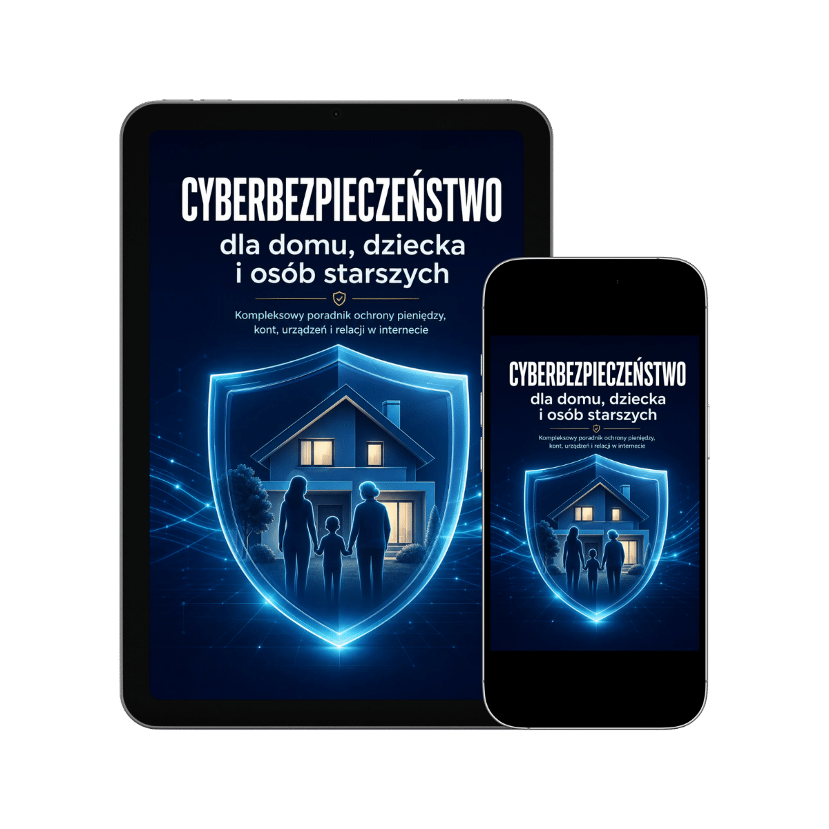 Okładka e-booka Cyberbezpieczny dom – poradnik o ochronie rodziny, dzieci i seniorów przed oszustwami w internecie